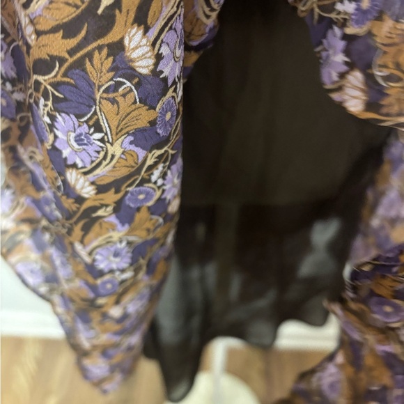 Michael Kors Midi Dress Multicolor Floral Asymmetrical M - Picture 4 of 6